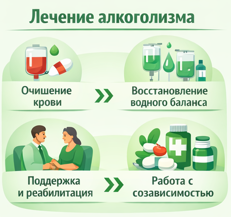 лечение алкоголизма в Петергофе этапы